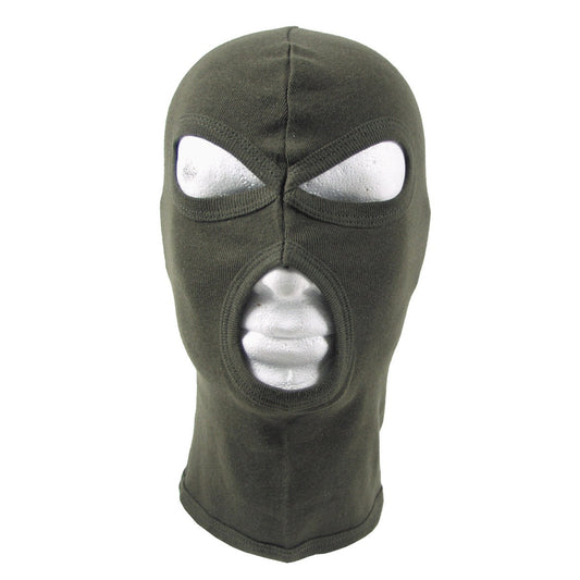 MFH Balaclava, 3-Loch, dünn, oliv, 100 % Baumwolle