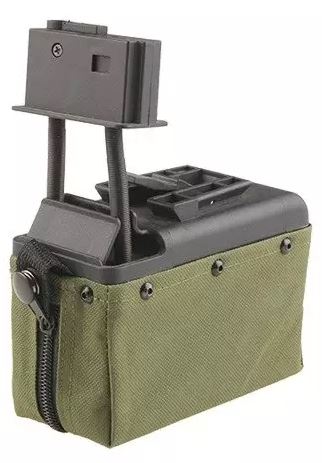 A&K 1500 BB Box Magazine for M249 Replicas - ranger green