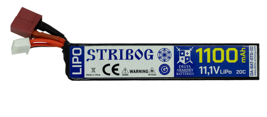 Delta Armory STRIBOG battery LiPo 11,1V 1100mAh 20C short cable T-plug