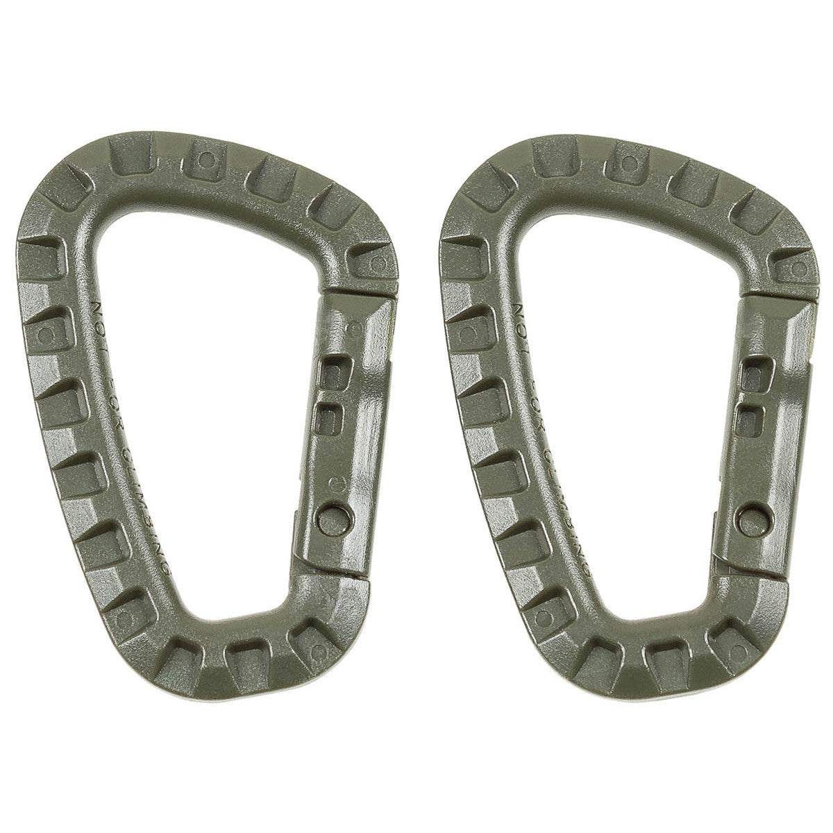 MFH Karabiner, Plastik, oliv, D 7 mm x 8,5 cm, 2er Pack