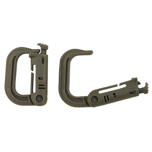 MFH Karabiner, Plastik, "MOLLE", coyote tan, 2er Pack