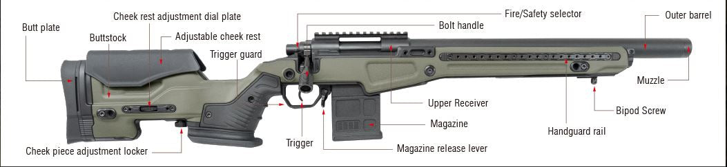 Action Army AAC T10 Short Bolt Action Sniper Rifle - OD