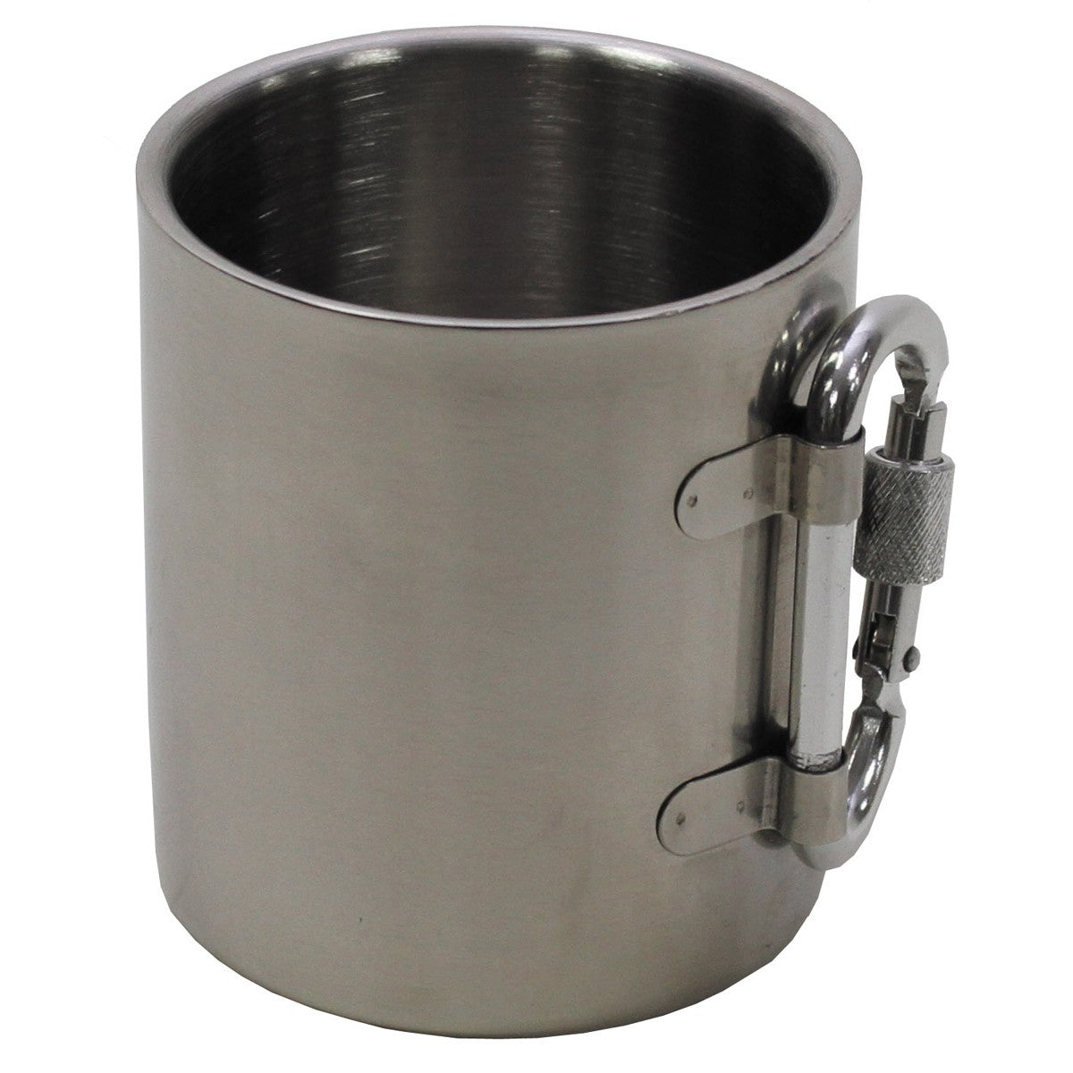 Tasse, Edelstahl, Karabiner, doppelwandig, ca. 300 ml
