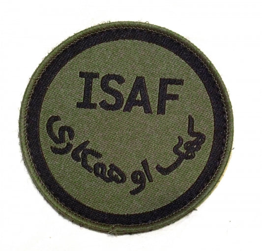 Aufnäher, "ISAF", oliv, neuw.