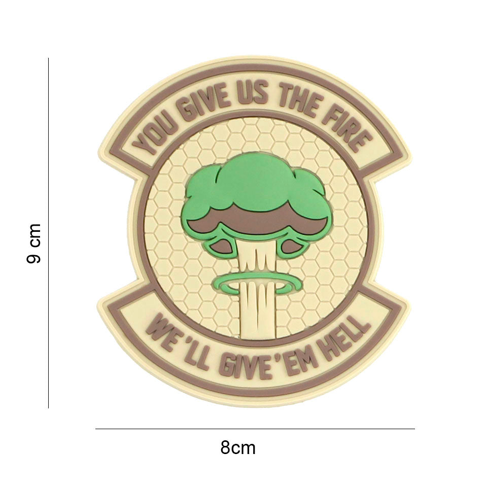 Patch 3D PVC We give 'em hell, beige