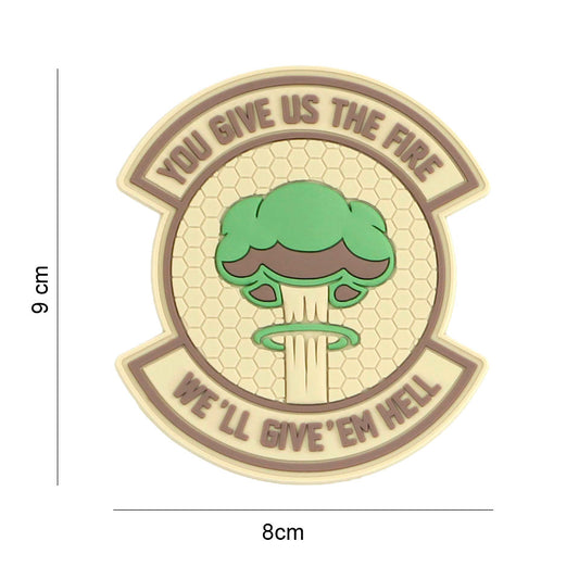 Patch 3D PVC We give 'em hell, beige