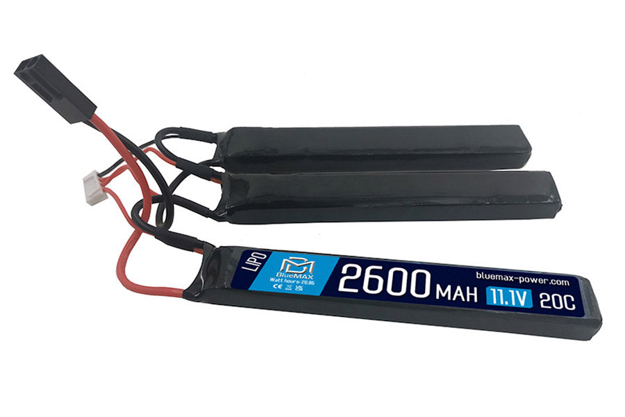 BlueMAX LiPo Battery 2600mAh 11.1V Triplet Style for AEG Guns