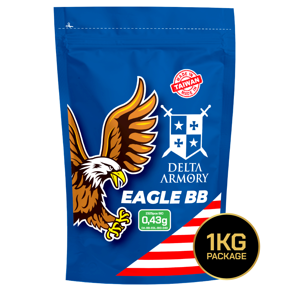 Delta Armory EAGLE BIO Airsoft BBs 0,43 g – Weiß, 2.325 Stück