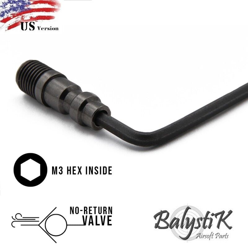 Balystik HPA No Return Valve male fitting for GBB magazine ( US )