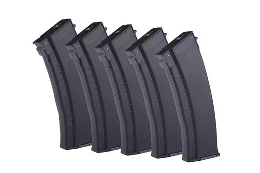 E&L 150rd mid-cap 5 magazine set for AK74 type replicas - black