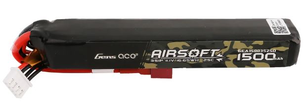 Gens ace 25C 1500mAh 3S1P 11.1V Airsoft Gun Lipo Battery with T Plug