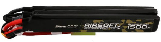 Gens ace 25C 1500mAh 3S1P 11.1V Nunchuck 3X Airsoft Gun Lipo Battery with mini Tamiya Plug