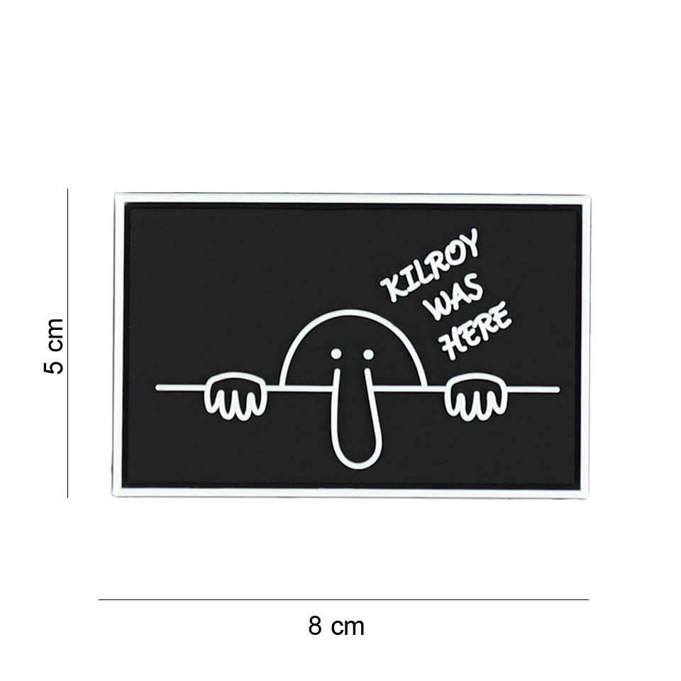 Patch 3D PVC Kilroy was here black