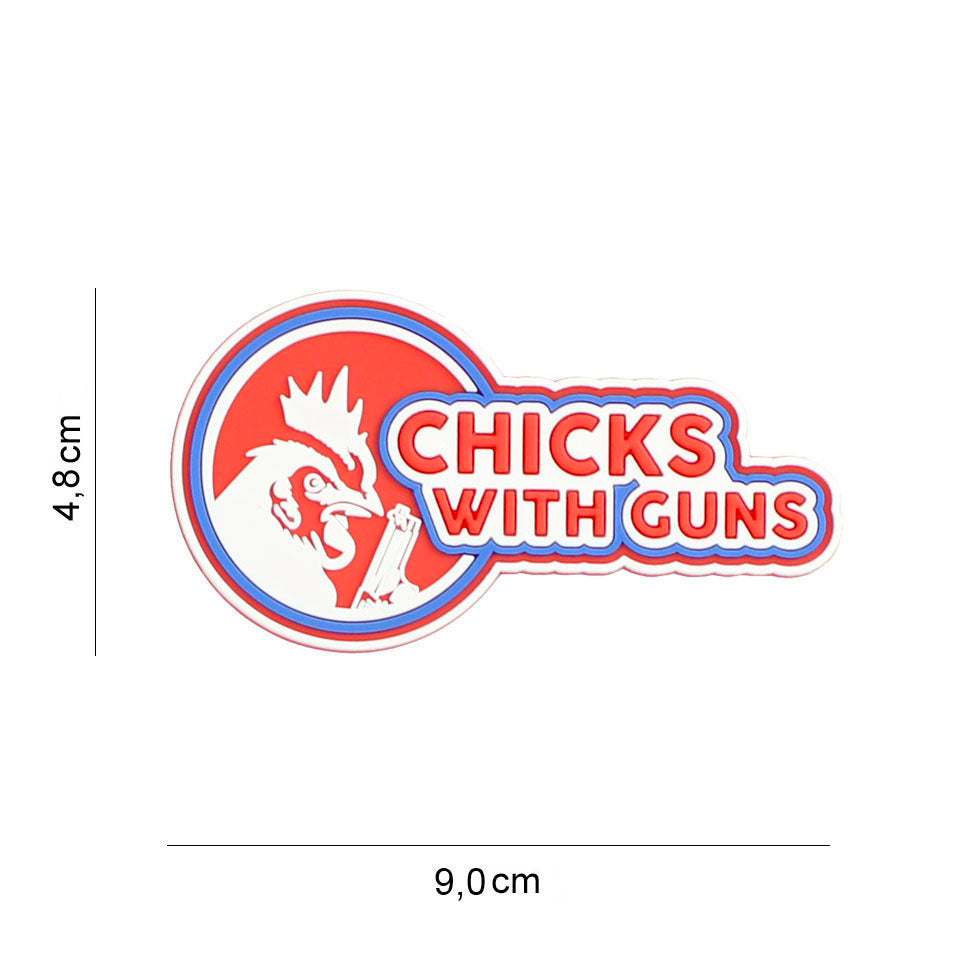 Patch 3D PVC Chicks wth guns red