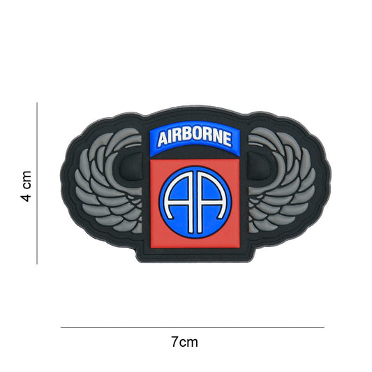 Patch 3D PVC 82nd Airborne silver wings