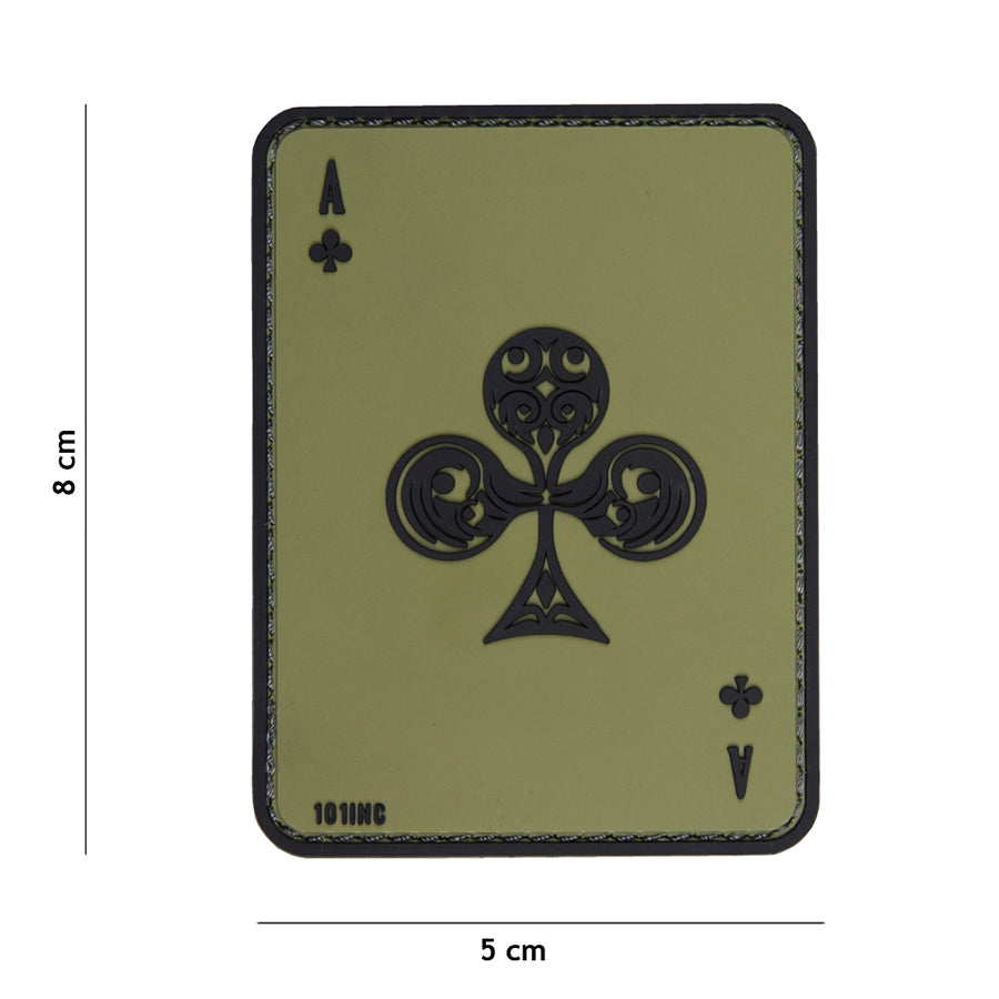Patch 3D PVC ace of clubs green