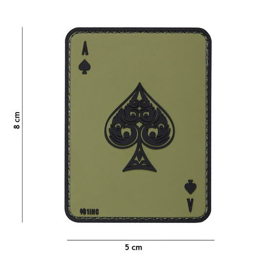 Patch 3D PVC ace of spades green