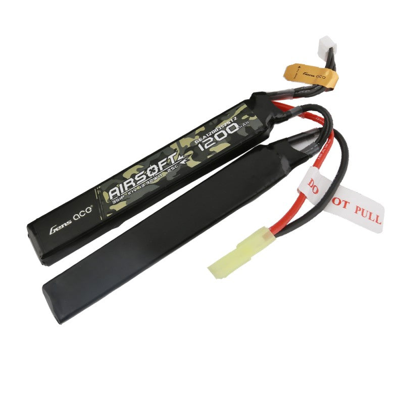 Gens Ace 25C 1200mAh 3S1P 11.1V Saddle Airsoft Gun Lipo Battery with mini Tamiya Plug