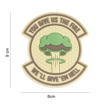 Patch 3D PVC We give 'em hell, beige