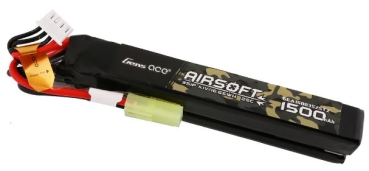 Gens ace 25C 1500mAh 3S1P 11.1V Nunchuck 2X Airsoft Gun Lipo Battery with mini Tamiya Plug