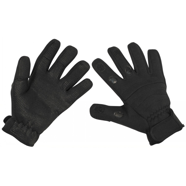 MFH Fingerhandschuhe, "Combat", Neopren, schwarz