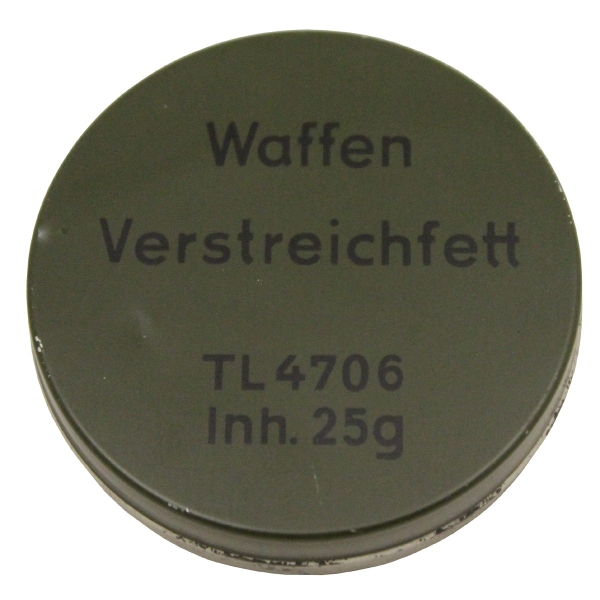 BW Waffenfett, 25 g, neuw., Blechdose mit Lagerspuren