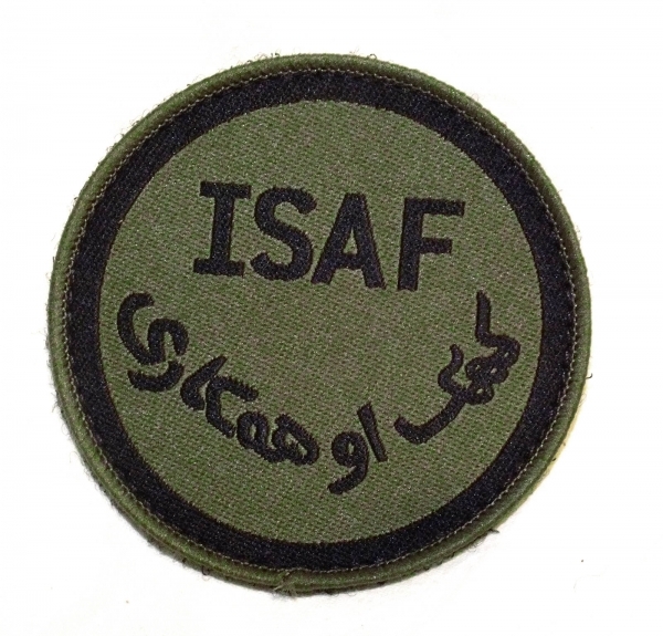 Aufnäher, "ISAF", oliv, neuw.