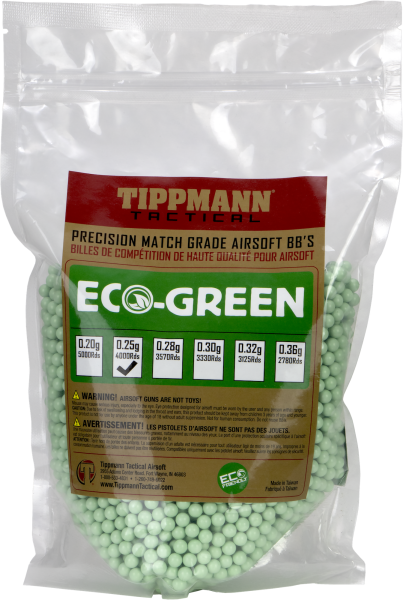 Tippmann 6mm ECO BB 0.25g 1kg bag / 4000 BBs - Light Green