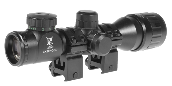 Delta Armory Airsoft rifle scope 4X32AOEG with backlight - Black