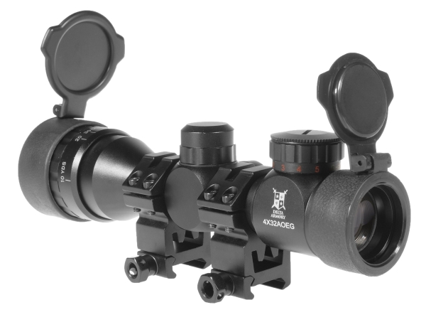 Delta Armory Airsoft rifle scope 4X32AOEG with backlight - Black