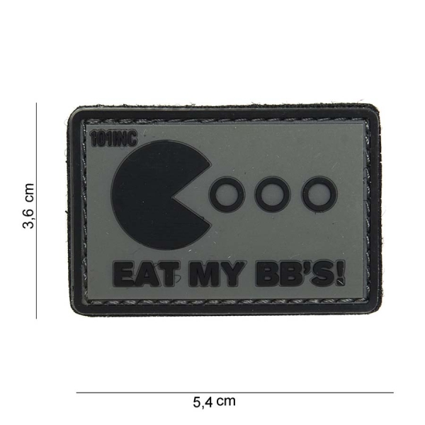 Patch 3D PVC Eat My BB's grau/schwarz