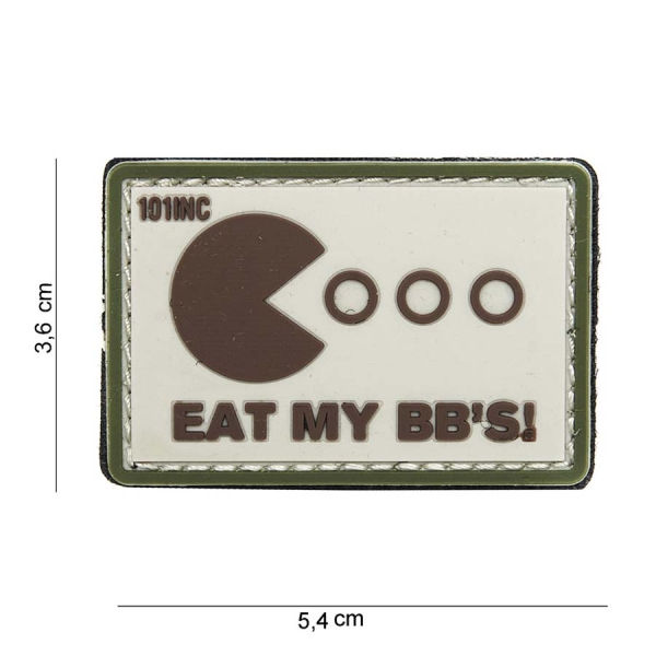 Patch 3D PVC Eat My BB's beige/grün
