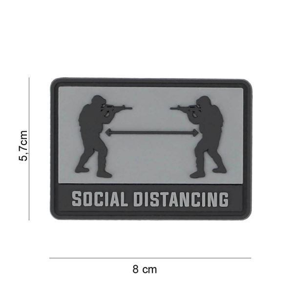 Patch 3D PVC Social distance grey